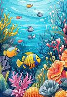 Beautiful reef oasis illustration photo