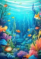 Beautiful reef oasis illustration photo