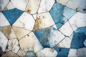 AI Generative Toned cracked paint on an old wall Modern grunge background for design Abstract geometric grunge background photo