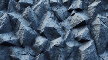 AI Generative Toned rock texture Blue grunge background Fragment of a mountain closeup Volumetric rock texture 3D effect Fantasy science fiction surreal photo