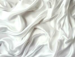 AI Generative White abstract background White satin silk texture background Beautiful soft wavy folds on the fabric White elegant background photo