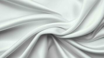 AI Generative White silk satin fabric background Copy space for text or product Wavy soft folds Top view Beautiful elegant white background Web banner photo