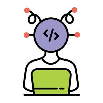 Trendy Code Programmer vector