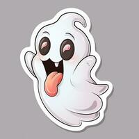 illustration of adorable cute ghost made with Generative AI photo