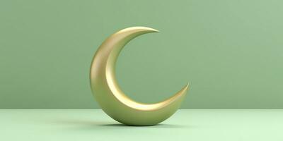 illustration of minimalist concept featuring crescent made with Generative AI photo