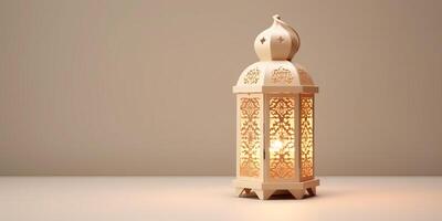 arabic lantern of ramadan celebration background illustration made with photo