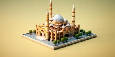 Beautiful serene mosque made with Generative AI photo