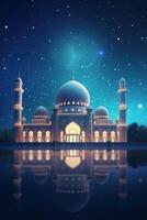 Beautiful serene mosque on evening made with photo