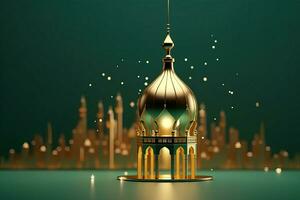 Arábica linterna de Ramadán celebracion antecedentes ilustración hecho con generativo ai foto