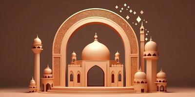 modern Islamic holiday background ornamental Arabic made with Generative AI photo