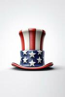 fourth of July United Stated independence day hat isolated on white made with Generative AI photo