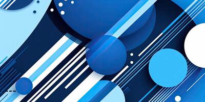 Dynamic blue shape geometric background made with photo
