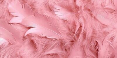 suave rosado Clásico color tendencias pollo pluma textura hecho con generativo ai foto