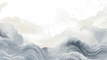 blue texture with Japanese wave pattern in vintage background made with photo