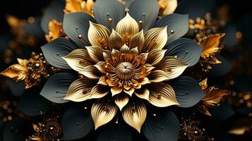 Close up kirigami style blossom floral single sunflower made with Generative AI photo