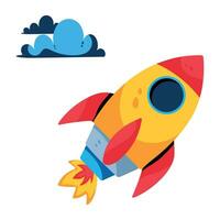 Trendy Rocket Launch vector