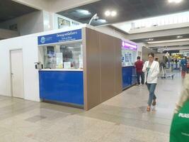 Bangkok, Thailand on July 9, 2023. Counter AOT Temporary Airport Permit at Don Mueang International Airport photo