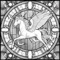 Stained Glass Pegasus Coloring Pages photo