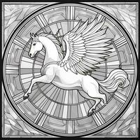 Stained Glass Pegasus Coloring Pages photo