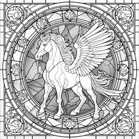 Stained Glass Pegasus Coloring Pages photo