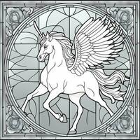 Stained Glass Pegasus Coloring Pages photo