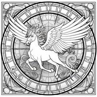 Stained Glass Pegasus Coloring Pages photo