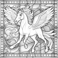 Stained Glass Pegasus Coloring Pages photo