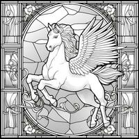 Stained Glass Pegasus Coloring Pages photo