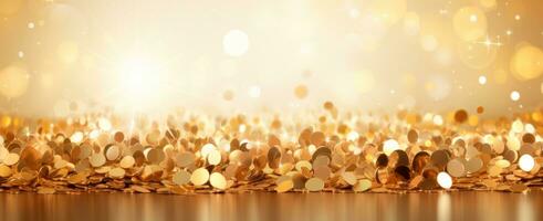 Golden glitter background photo