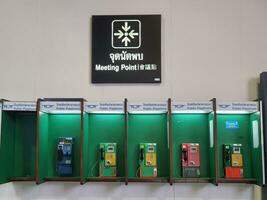 bangkok, Tailandia en mayo 21, 2023. público telefonos situado a don mueang internacional aeropuerto foto