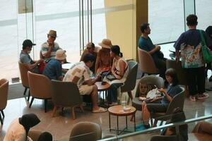 Bangkok, Thailand on July 9, 2023. Atmosphere at Starbucks Reserve Chao Phraya Riverfront ICONSIAM photo