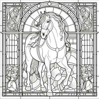 Stained Glass Horse Coloring Pages photo