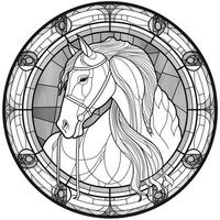 Stained Glass Horse Coloring Pages photo