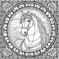 Stained Glass Horse Coloring Pages photo