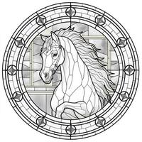 Stained Glass Horse Coloring Pages photo