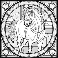 Stained Glass Horse Coloring Pages photo