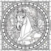 Stained Glass Horse Coloring Pages photo