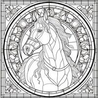 Stained Glass Horse Coloring Pages photo