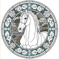 Stained Glass Horse Coloring Pages photo