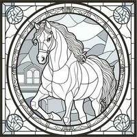 Stained Glass Horse Coloring Pages photo