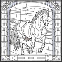 Stained Glass Horse Coloring Pages photo