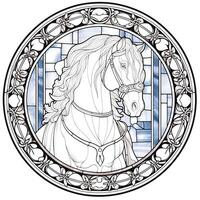 Stained Glass Horse Coloring Pages photo