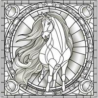 Stained Glass Horse Coloring Pages photo