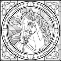 Stained Glass Horse Coloring Pages photo