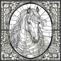 Stained Glass Horse Coloring Pages photo