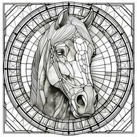 Stained Glass Horse Coloring Pages photo