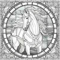 Stained Glass Horse Coloring Pages photo