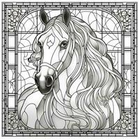 Stained Glass Horse Coloring Pages photo