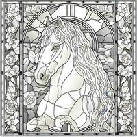 Stained Glass Horse Coloring Pages photo