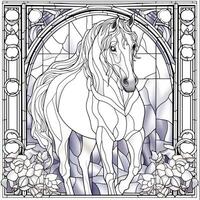 Stained Glass Horse Coloring Pages photo